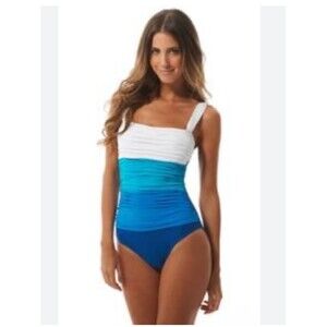 Bleu Rod Beattie Coast to Coast Blue White Color Blocked One Piece Swimsuit 4